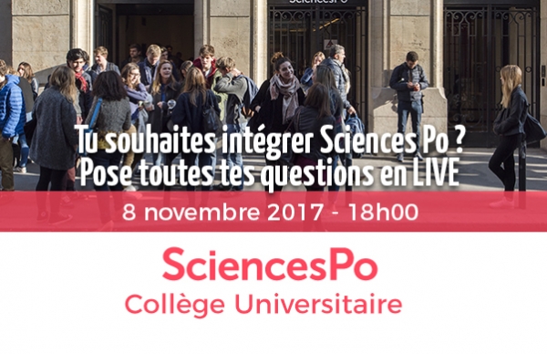 SciencesPo présente son programme Collège Universitaire le 8 novembre à 18h00 sur Campus-Channel