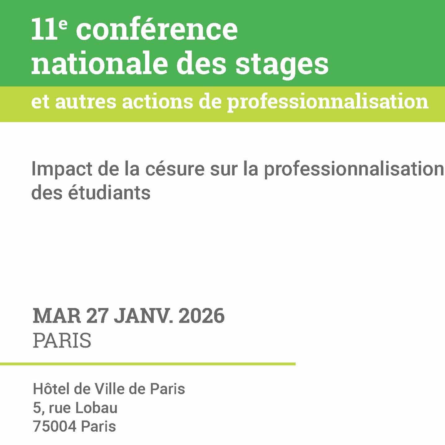 11e conférence nationale des stages et autres actions de professionnalisation, 27 janvier